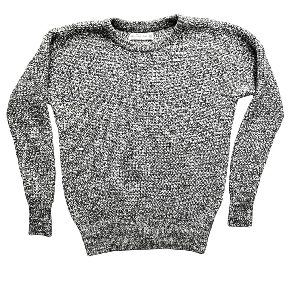 Abercrombie Fitch Women Gray Marled Chunky Knit‎ Sweater XS S Wool  Minimalist